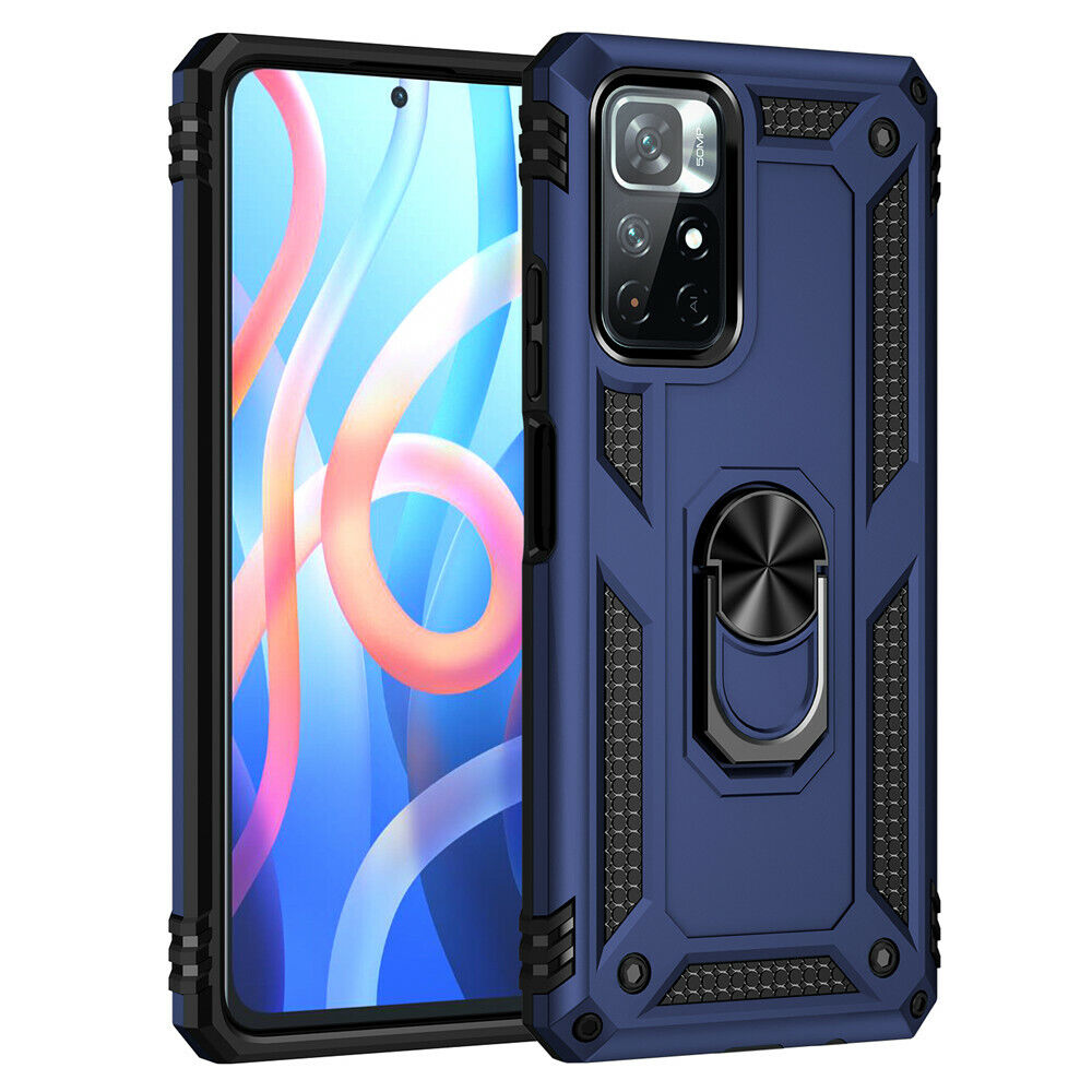 Protectores para celular  para Xiaomi  Redmi 10 Funda reforzada con anillo v2 Azul